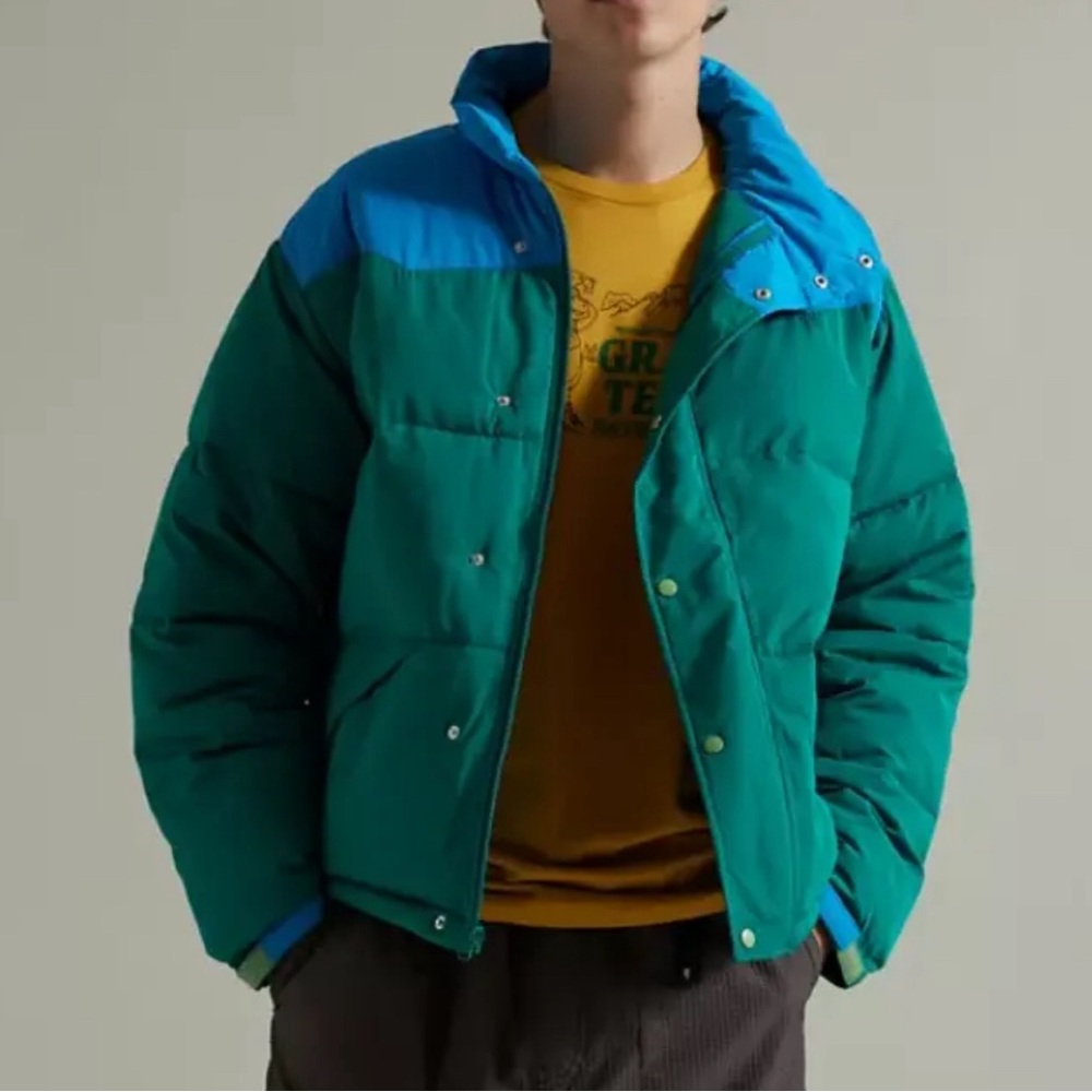 Men's Teal & Blue Puffer Jacket